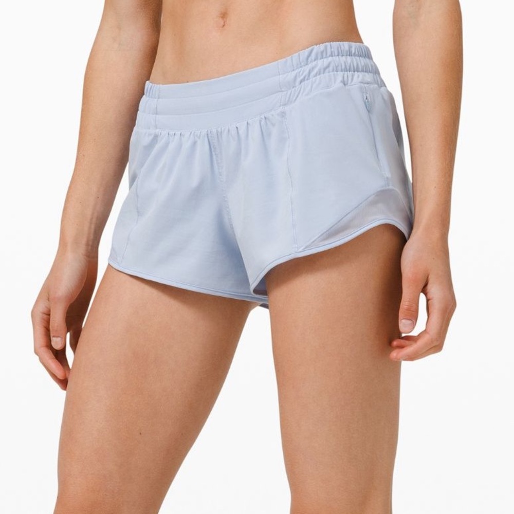 Lululemon Blue Linen Hotty Hot Shorts